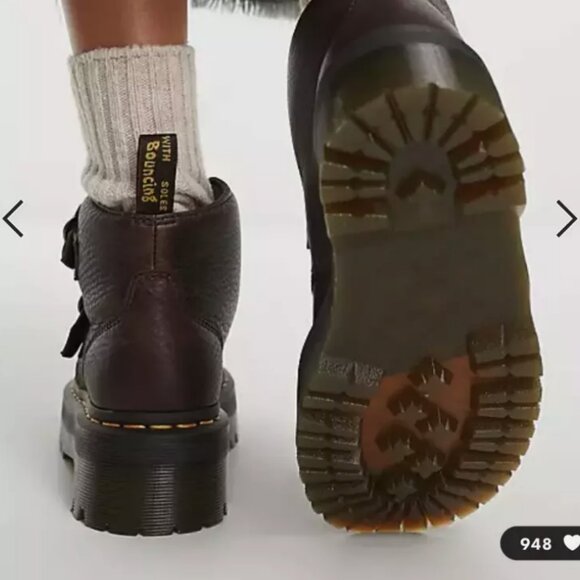 Dr Martens DEVON FLOWER BUCKLE PLATFORMS MSRP$240 Grizzly DK Brown Cute & Chic - Picture 12 of 16